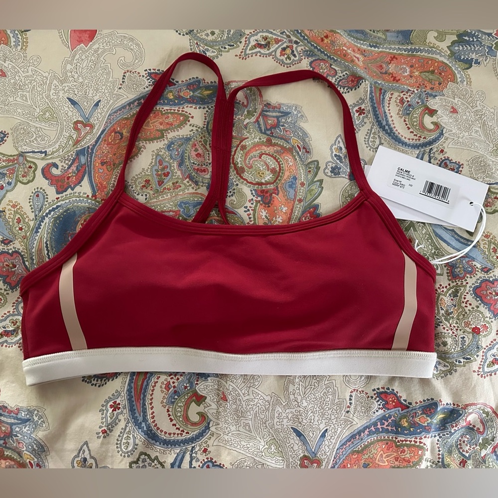 Johnny Was Calme Endurance Cross Back Sports Bra MEDIUM NEW WITH TAGS